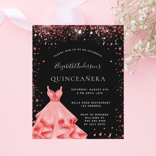 Quinceanera rouge noir parties scintillant robe in (Créateur téléchargé)