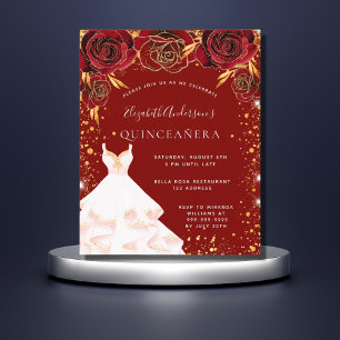 Quinceanera rouge or blanc robe invitation