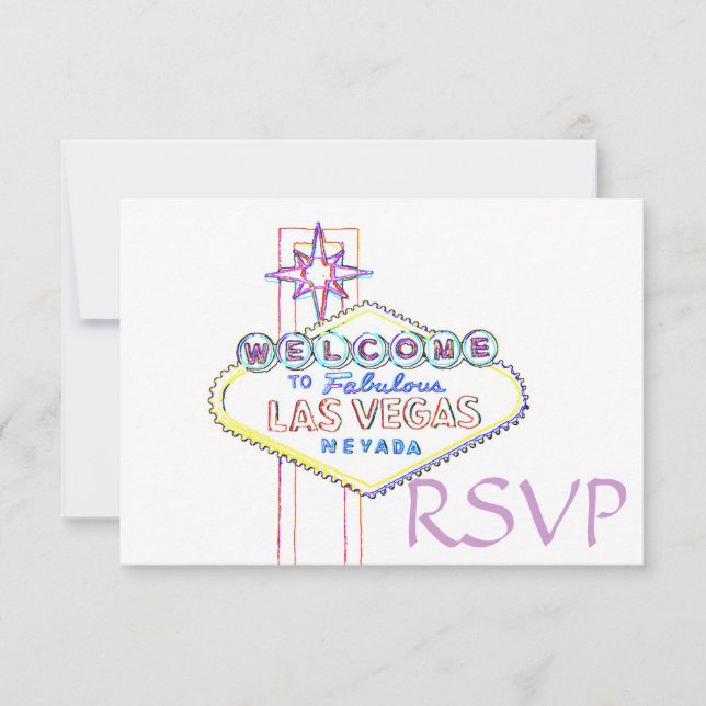 Quinceanera RSVP Las Vegas Pastel Art (Devant)
