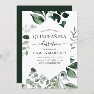 Quinceanera Spring Invitation à la verdure botaniq