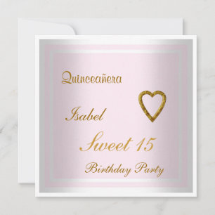Quinceanera Sweet 15 Anniversaire Invitation rose