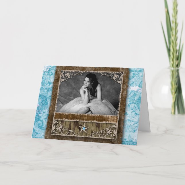 Quinceanera Sweet sixteen Photo Invitation Star (Devant)