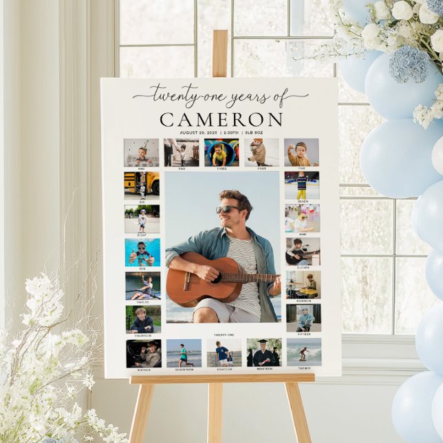 Quinn 21st Birthday Photo Timeline Poster (Créateur téléchargé)