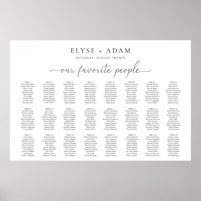 Quinn Modern Minimal 24 Poster de table (Devant)