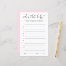 Quinn Qui est ce bébé Photo Game Carte de devinett