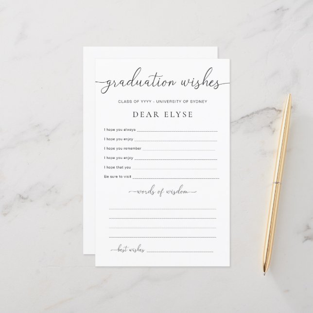 Quinn Souhaits minimaux de graduation (Devant/Arrière en situation)