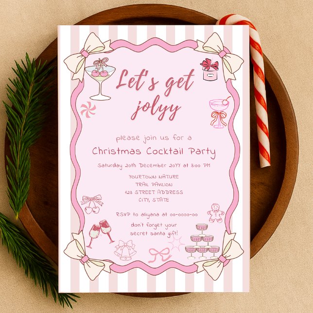 Quirky Christmas Cocktail Party Invitation Doodle (Créateur téléchargé)