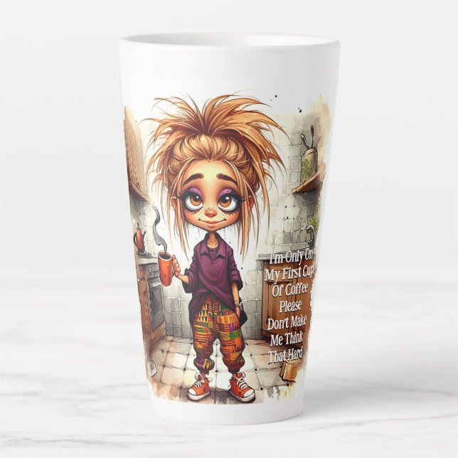 Quirky Coffee Lady 1ère Coupe Latte Mug (Devant)