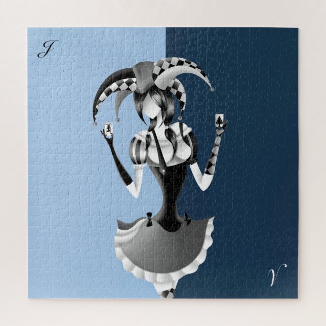 Quirky Jester Blue Jigsaw Puzzle (Vertical)