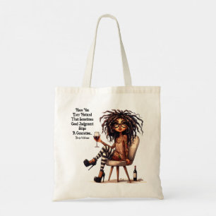 Quirky Lady Tattoos & Wine Jugement Sac fourre-tou