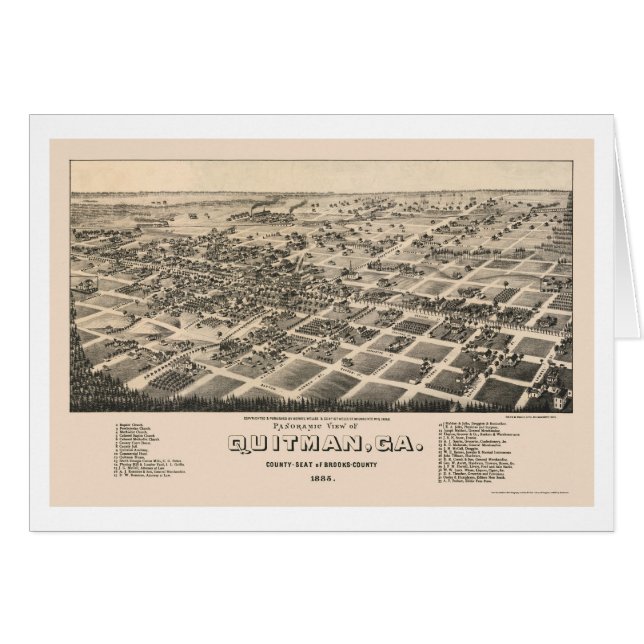 Quitman, carte panoramique de GA - 1885 (Devant horizontal)