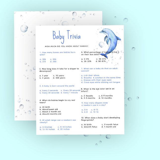 Quiz bébé nautique | Jeu de baby shower (Créateur téléchargé)