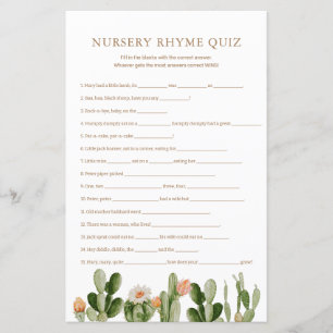 Quiz de la nurserie de bohéme sur les comptines po