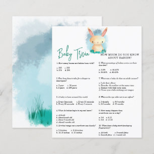 Quiz du bébé lapin Jeu de baby shower