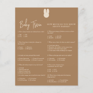 Quiz du bébé lapin Jeu de baby shower