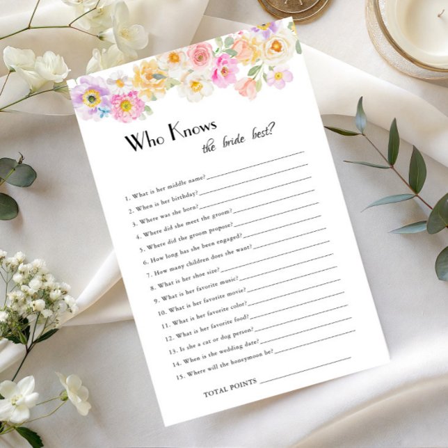 Quiz : Qui connaît le mieux la mariée ? (Créateur téléchargé)
