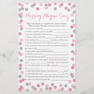 Quiz sur le Baby shower rose et argenté