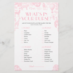 Quoi Dans Votre Porte-Baby shower Carte De Jeu