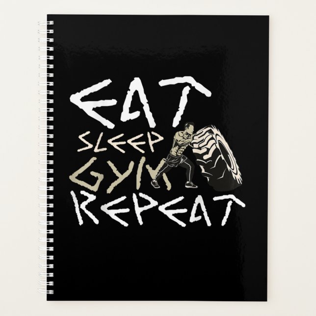 Quota Eat Sleep Gym Repeat Funny (Devant)