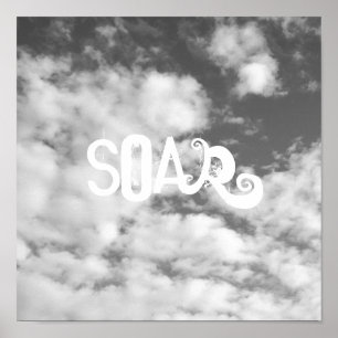 quote poster soar on clouds and sky nature photo