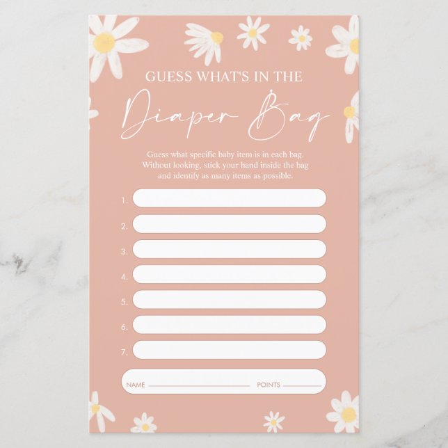 Qu'y a-t-il dans le jeu de sacs à couches, Baby sh (Devant)