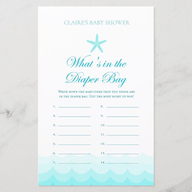 Qu'y a-t-il dans le sac à couches - Baby shower Je (Devant)