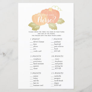 Qu'y a-t-il dans votre jeu de Baby shower Citrouil