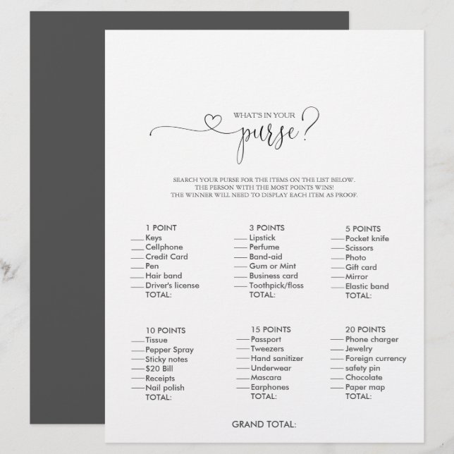 Qu'y a-t-il dans votre jeu de Fête des mariées de  (Devant / Derrière)