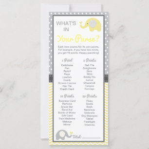 Qu'y a-t-il dans votre sac à main ? Jeu baby showe