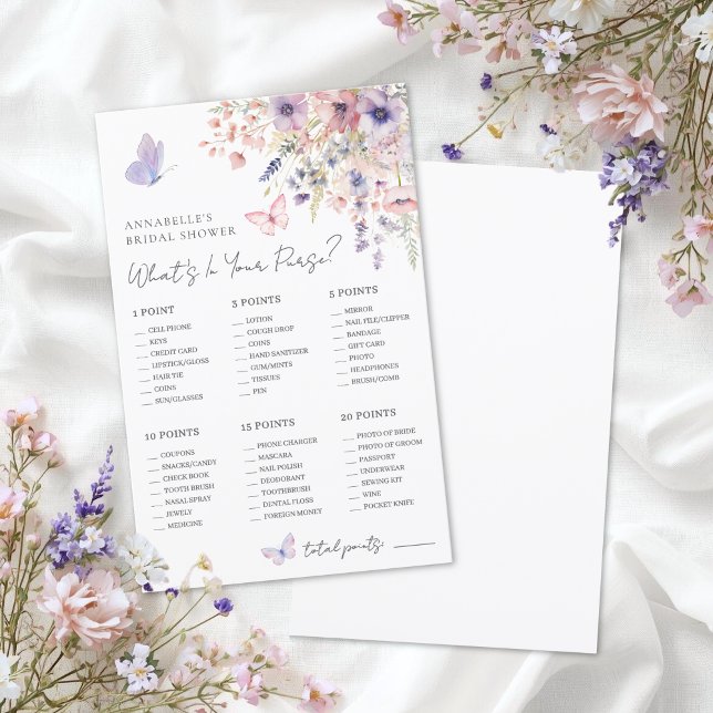 Qu'y a-t-il dans votre sac à main? Jeu de Baby Sho (What's In Your Purse Bridal Shower Game)