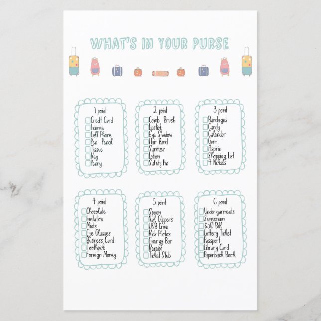 Qu'y a-t-il dans votre sac Baby shower Aventure (Devant)