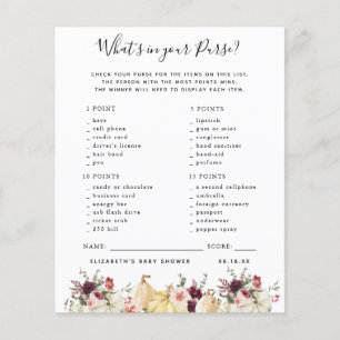 Qu'y a-t-il dans votre sac Jeu Baby shower