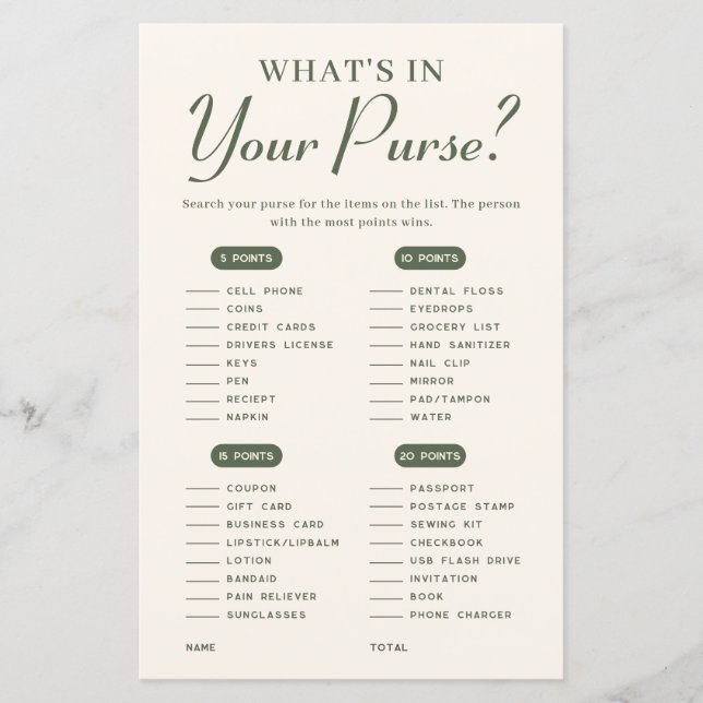 Qu'y a-t-il dans votre sac Jeu Baby shower d'hiver (Devant)