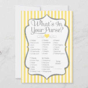 Qu'y a-t-il dans votre sac Jeu Douche gris jaune