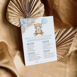 Qu'y a-t-il sur votre carte de jeu Baby shower de