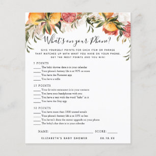 Qu'y a-t-il sur votre téléphone   Jeu Baby shower