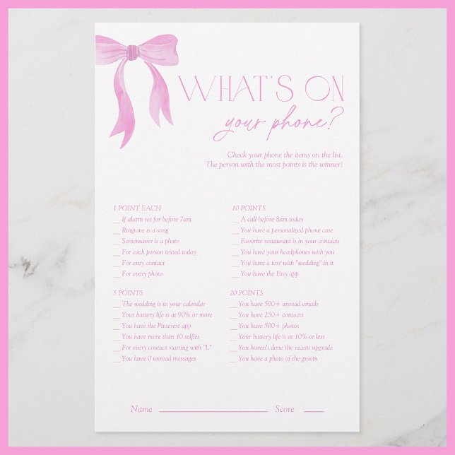 Qu'y a-t-il sur votre téléphone Pink Bow Fête des  (Créateur téléchargé)