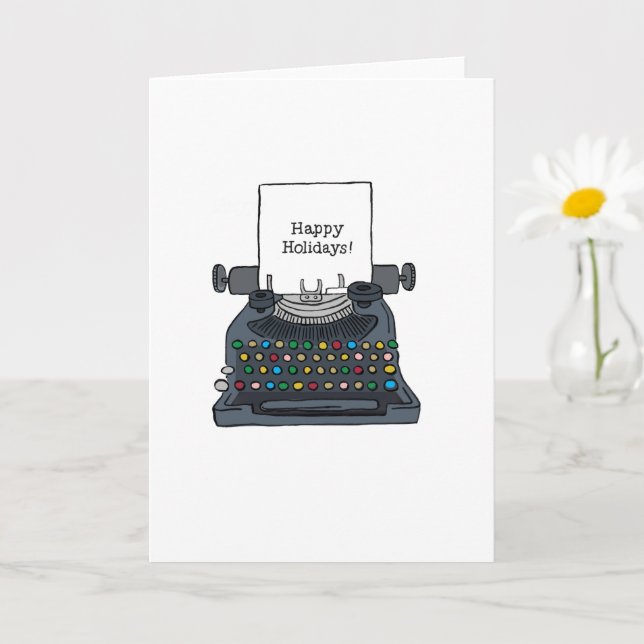 Qwerty Vacances ! Carte de vœux pliée 5" x 7" (Petite plante)
