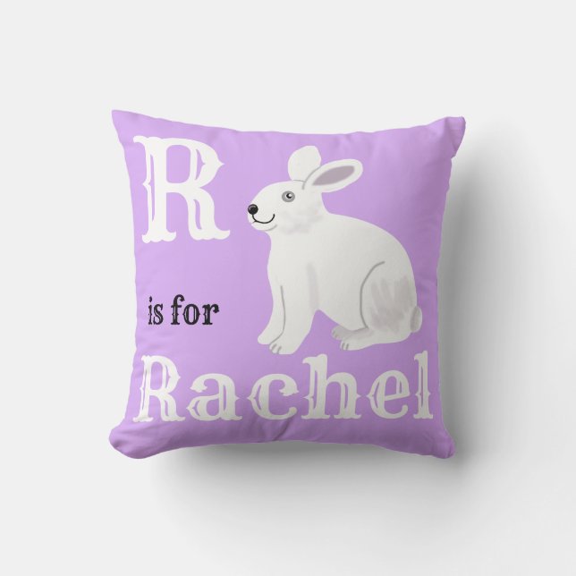 R est pour Rachel bébé fille Coussin de jet (Recto)