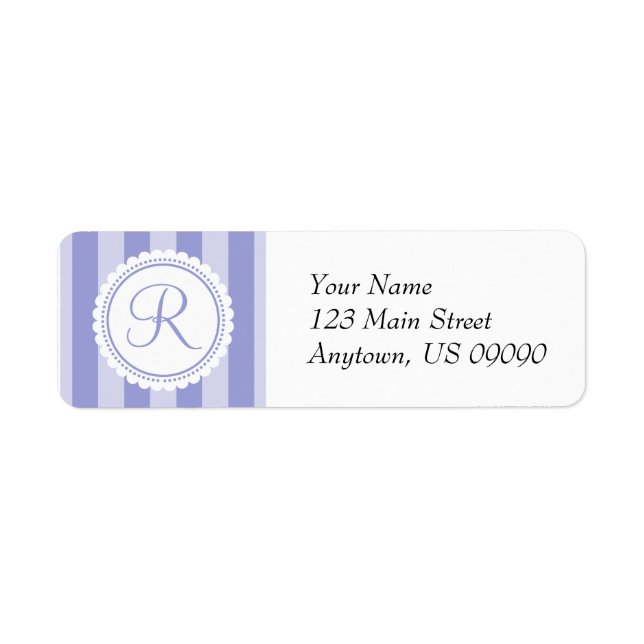 R Étiquettes de adresse de monogramme de bonbons ( (Devant)