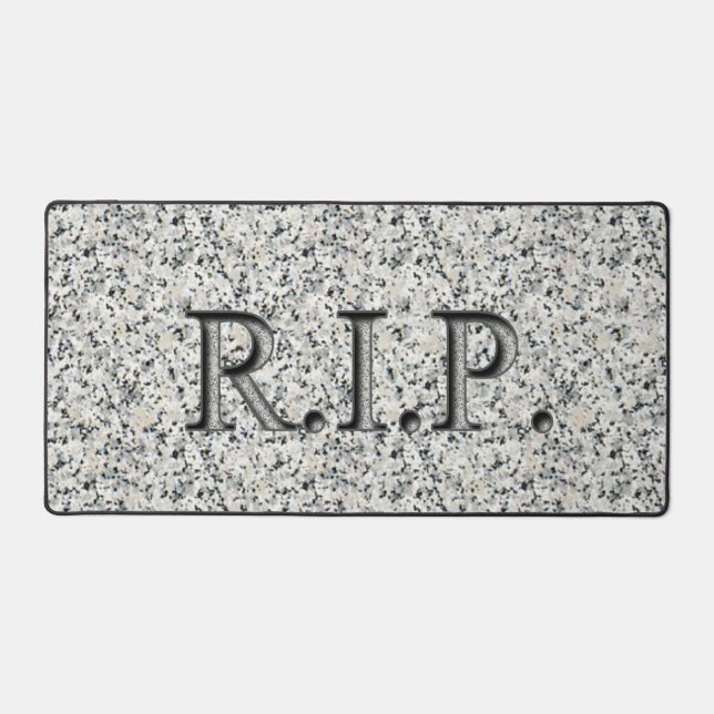 R.I.P. Design Granite Image Headstone Desk Mat (Recto)