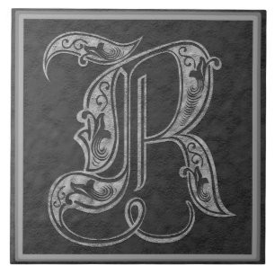 R Monogramme "Pierre Royale Grise" Carreaux de cér