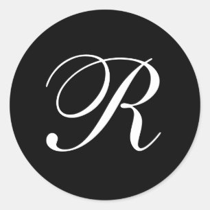 R Stickers noir et blanc Monogrammes