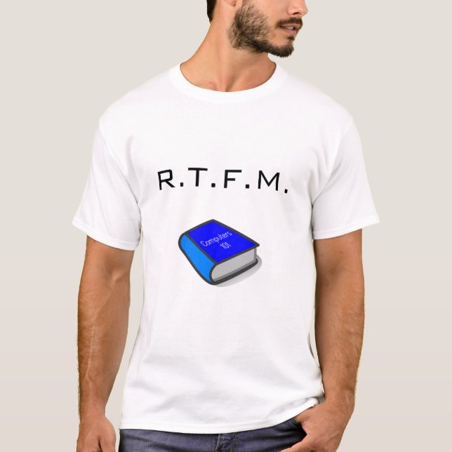 R.T.F.M. T-shirt avec image de livre (Devant)
