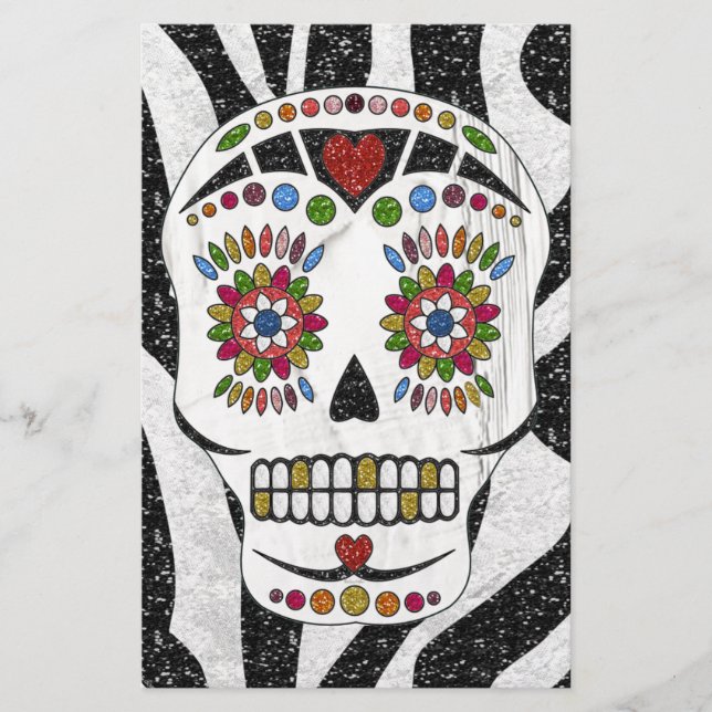 RAB Rockabilly Sugar Skull on Zebra (Devant)