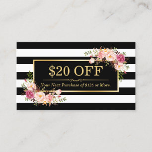 Rabais Coupon Classy Gold Floral Beauté Salon