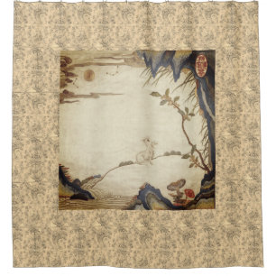 RABBBIT CONCERNANT UN RIDEAU DE DOUCHE À PLEINE LU