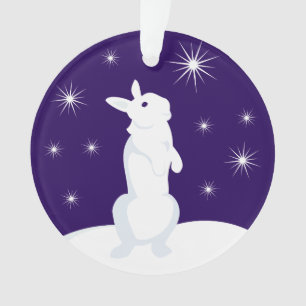 Rabbit d'ornement du cercle de Noël personnalisé