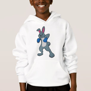 Rabbit en boîte avec gants de boxe