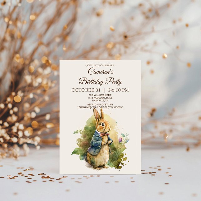 Rabbit Peter Anniversaire Fête Invitation (Créateur téléchargé)